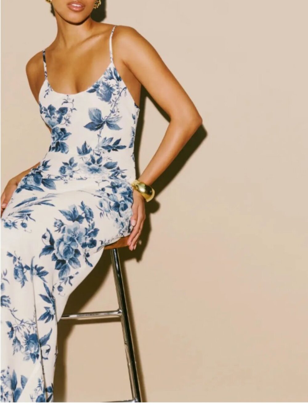 Reformation Parma Dress in CallaLily print blue/white size M - Picture 2 of 6